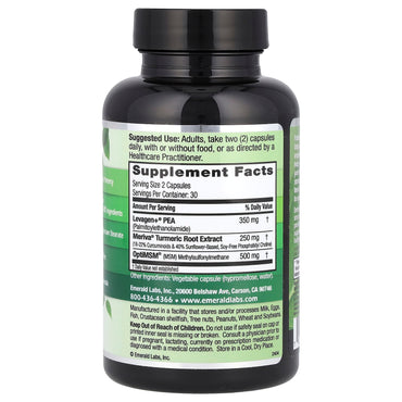 Emerald Laboratories, Levagen+® Pea+ with Enhanced LipiSperse®, 60 Vegetable Capsules - 743650003747 | Hilife Vitamins