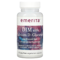 Emerita, DIM Formula with Calcium D-Glu, 60 VegCaps UPC 356163456841 | HiLife Vitamins