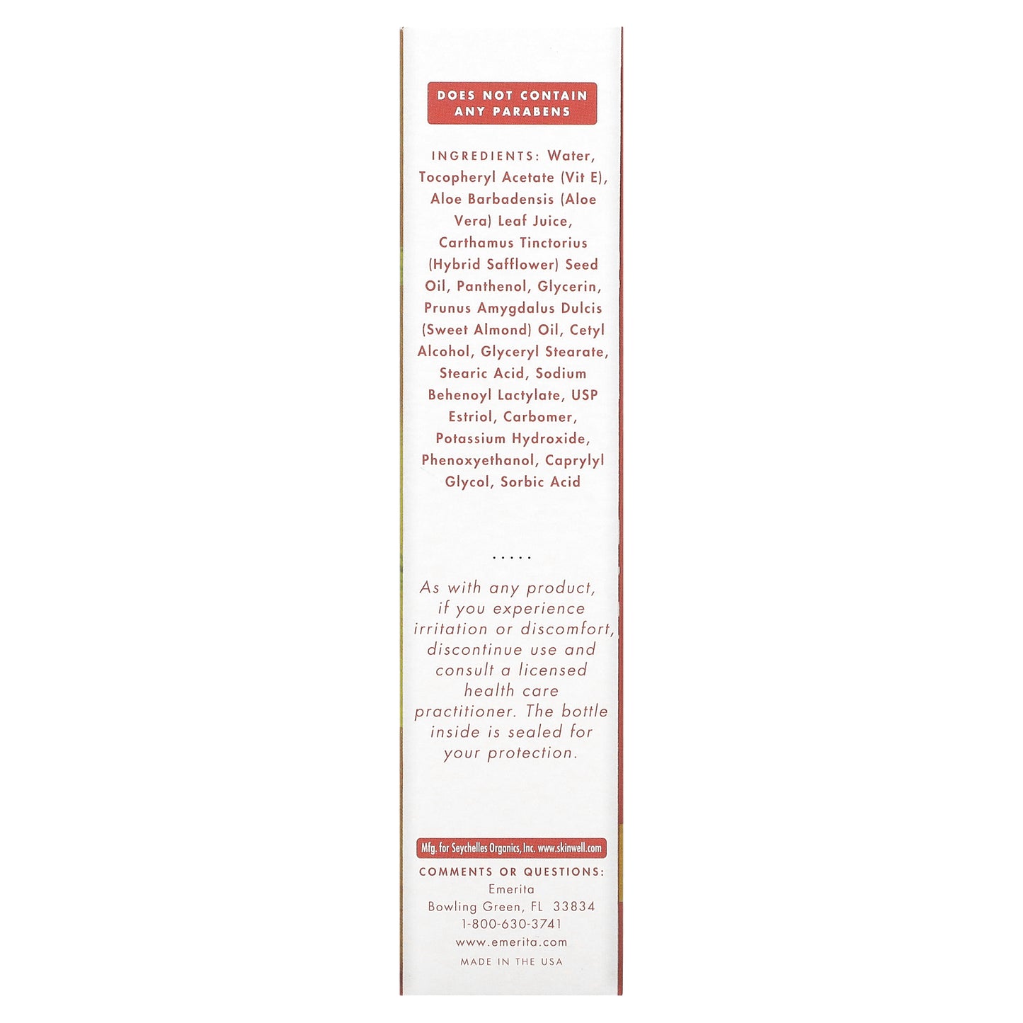 Emerita, Estriol Natural Balancing Cream, 4 Oz Cream UPC 356163646785 | HiLife Vitamins