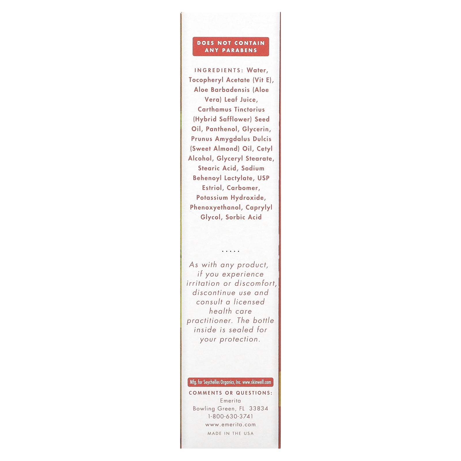 Emerita, Estriol Natural Balancing Cream, 4 Oz Cream UPC 356163646785 | HiLife Vitamins