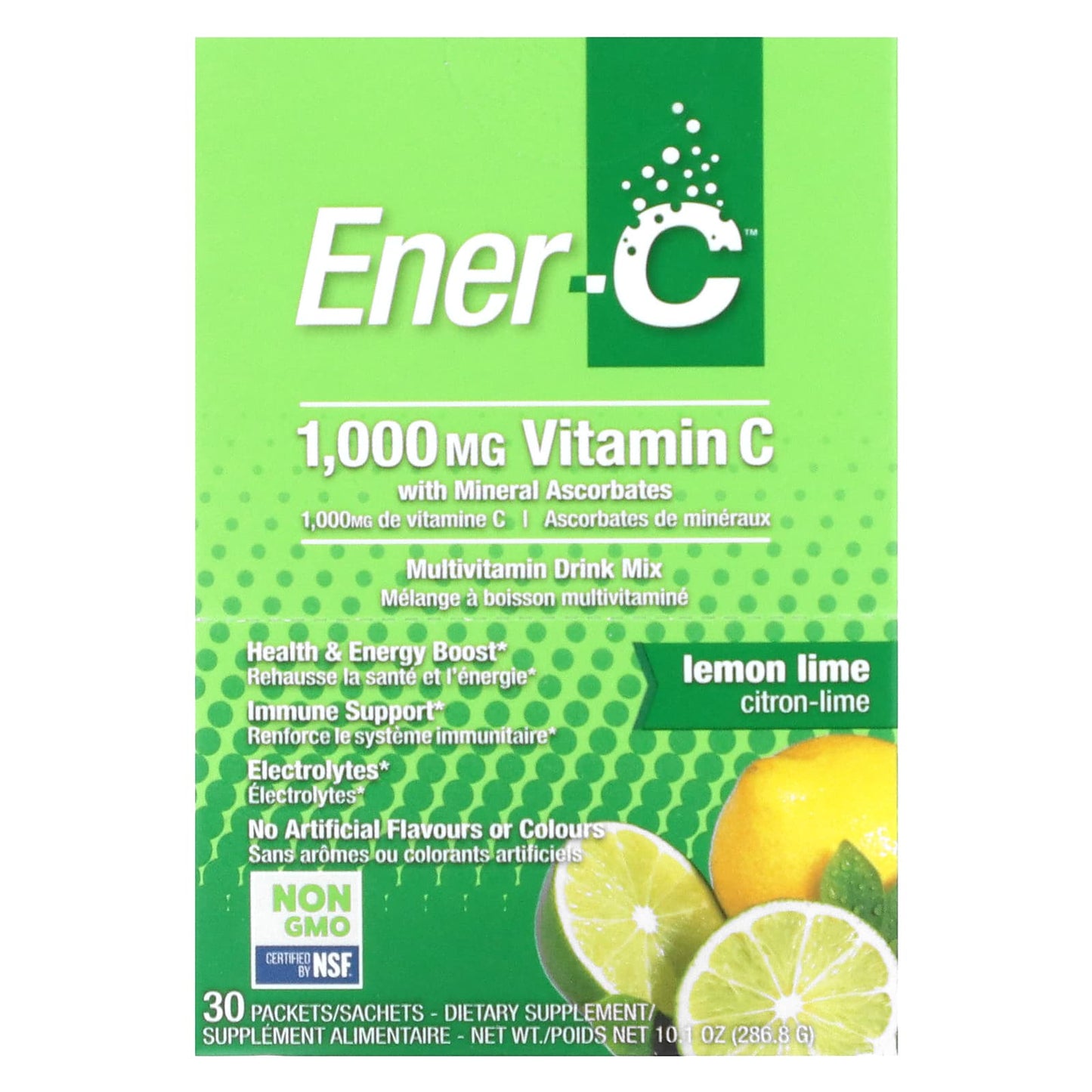 ENER-C, Ener-C Lemon Lime, 30 CT UPC 873024001014 | Hilife Vitamins