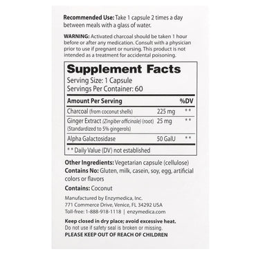 Enzymedica, Purify, Activated Charcoal Plus, 60 Capsules UPC 670480100653 | HiLife Vitamins