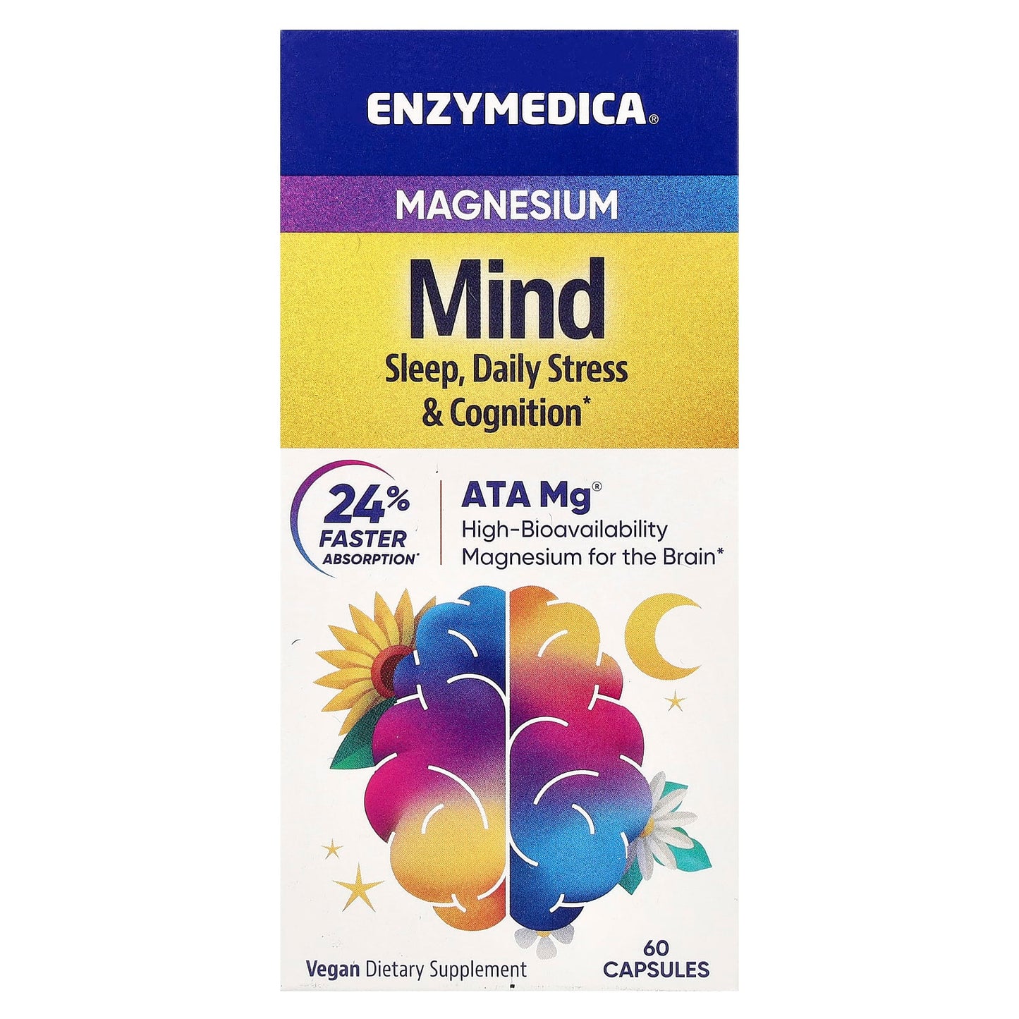 Enzymedica, Magnesium Mind, 60 Capsules UPC 670480101193 | HiLife Vitamins