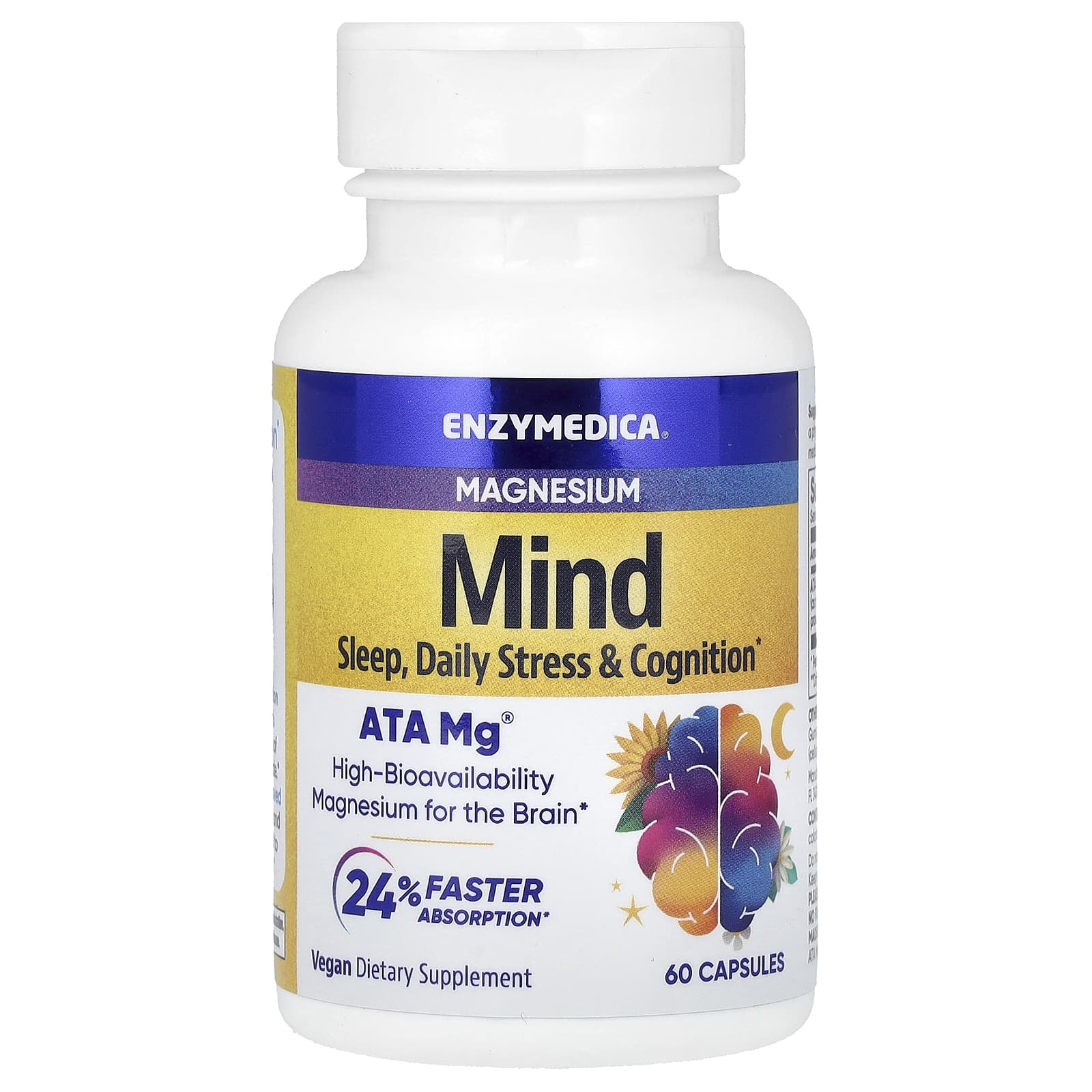 Enzymedica, Magnesium Mind, 60 Capsules UPC 670480101193 | HiLife Vitamins