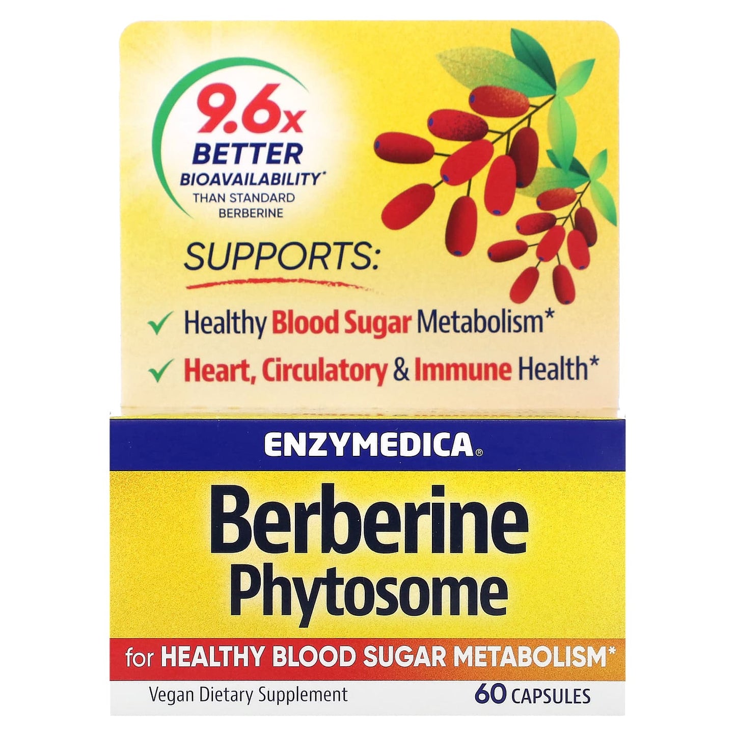 Enzymedica, Berberine Phytosome, 60 Capsules UPC 670480101308 | HiLife Vitamins