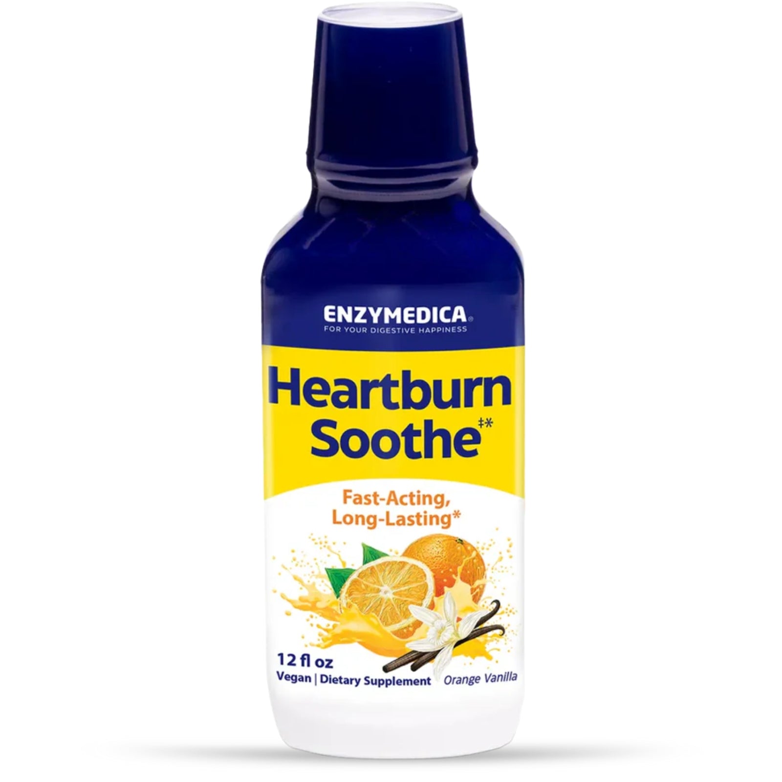 Enzymedica, Heartburn Soothe Liquid, Orange Vanilla Flavor, 12 fl oz UPC 670480101780 | HiLife Vitamins