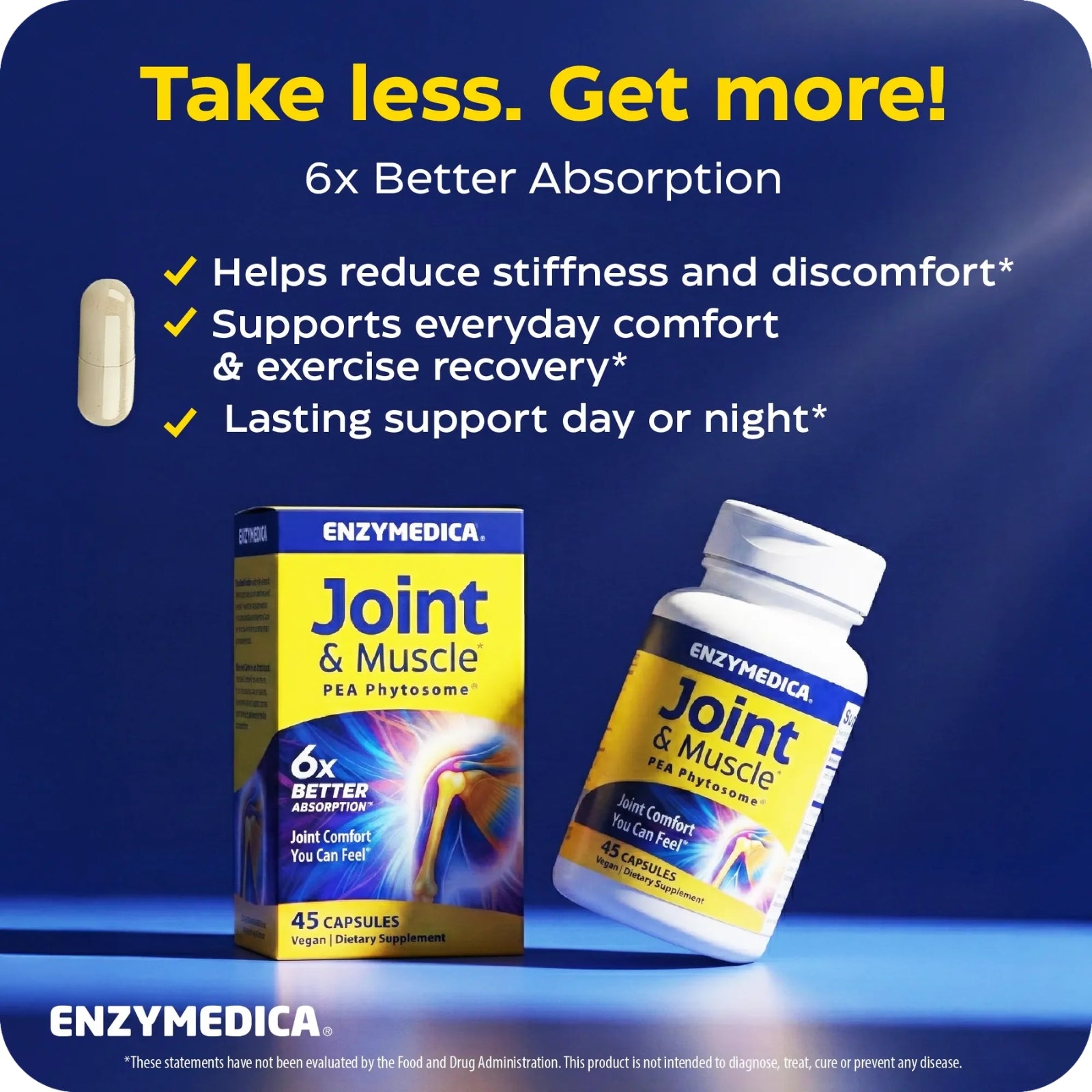 Enzymedica, Joint & Muscle PEA Phytosome®, 45 Capsules UPC 670480101872 | Hilife Vitamins