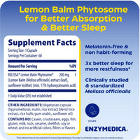 Enzymedica, Sleep & Stress Lemon Balm Phytosome®, 60 Capsules UPC 670480101889 | Hilife Vitamins