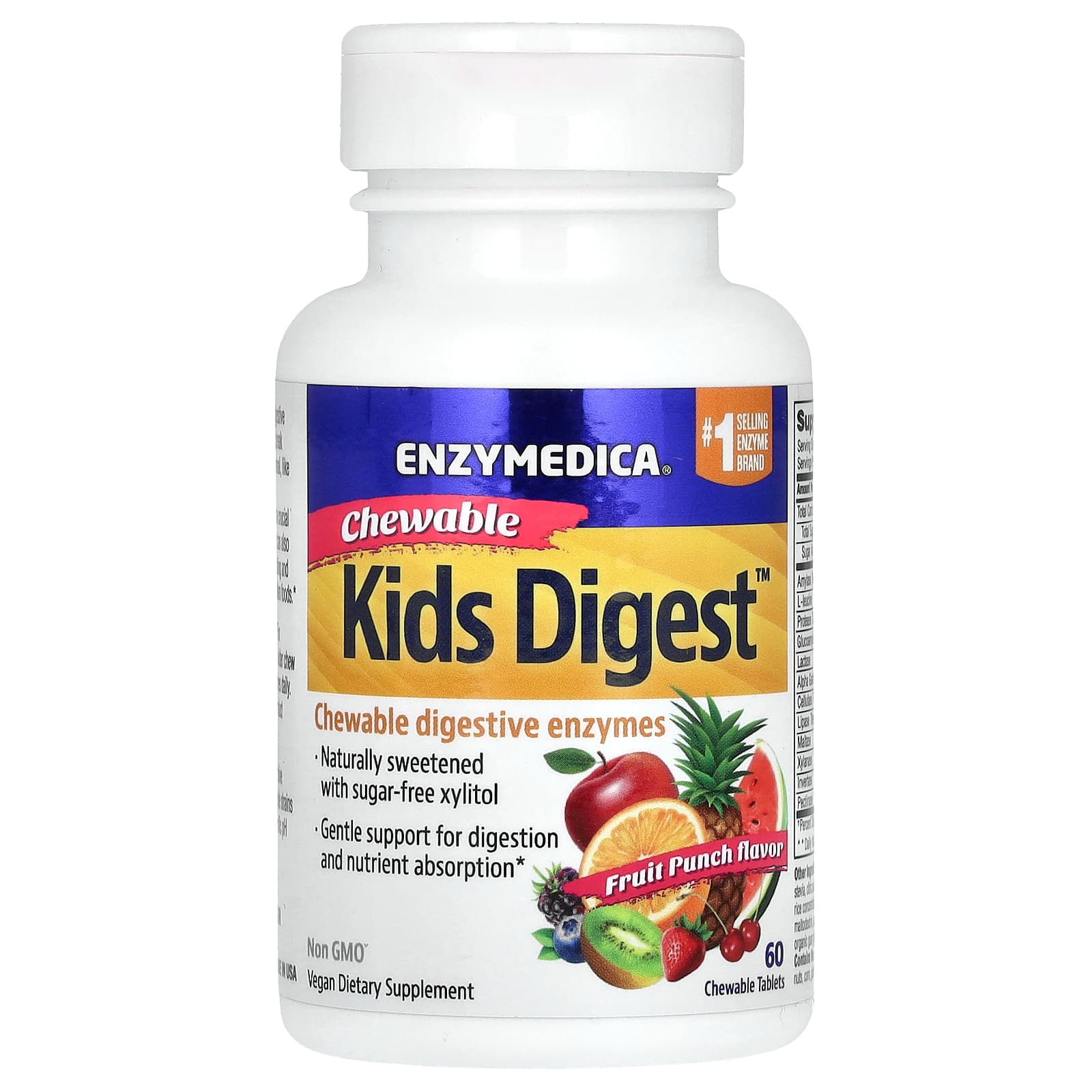 Enzymedica, Kids Digest, 60 Chewables UPC 670480110102 | HiLife Vitamins