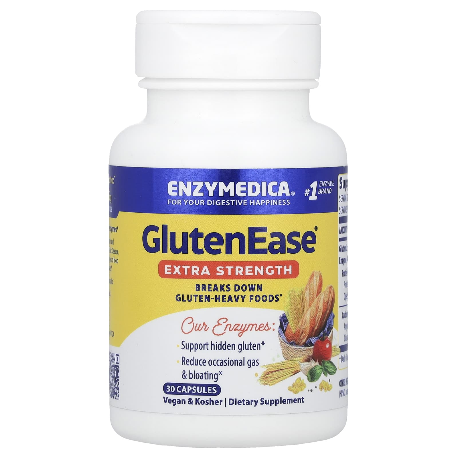 Enzymedica, GlutenEase Extra Strength, 30 Capsules UPC 670480120101 | HiLife Vitamins