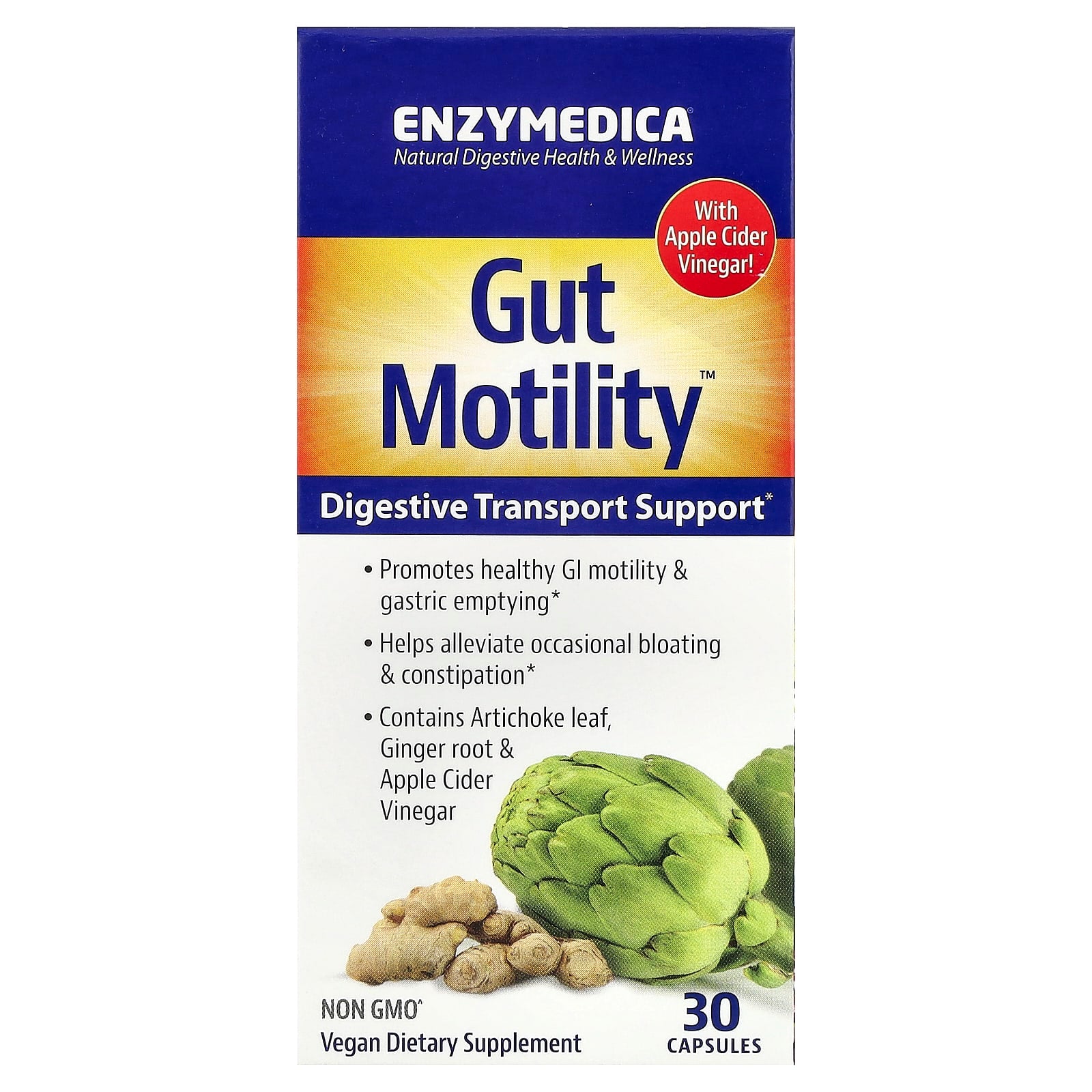 Enzymedica, Gut Motility, Digestive Transport Support, 30 Capsules UPC 670480140567 | HiLife Vitamins