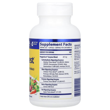 Enzymedica, Veggiegest, 90 Vegetarian Capsules UPC 670480201114 | HiLife Vitamins