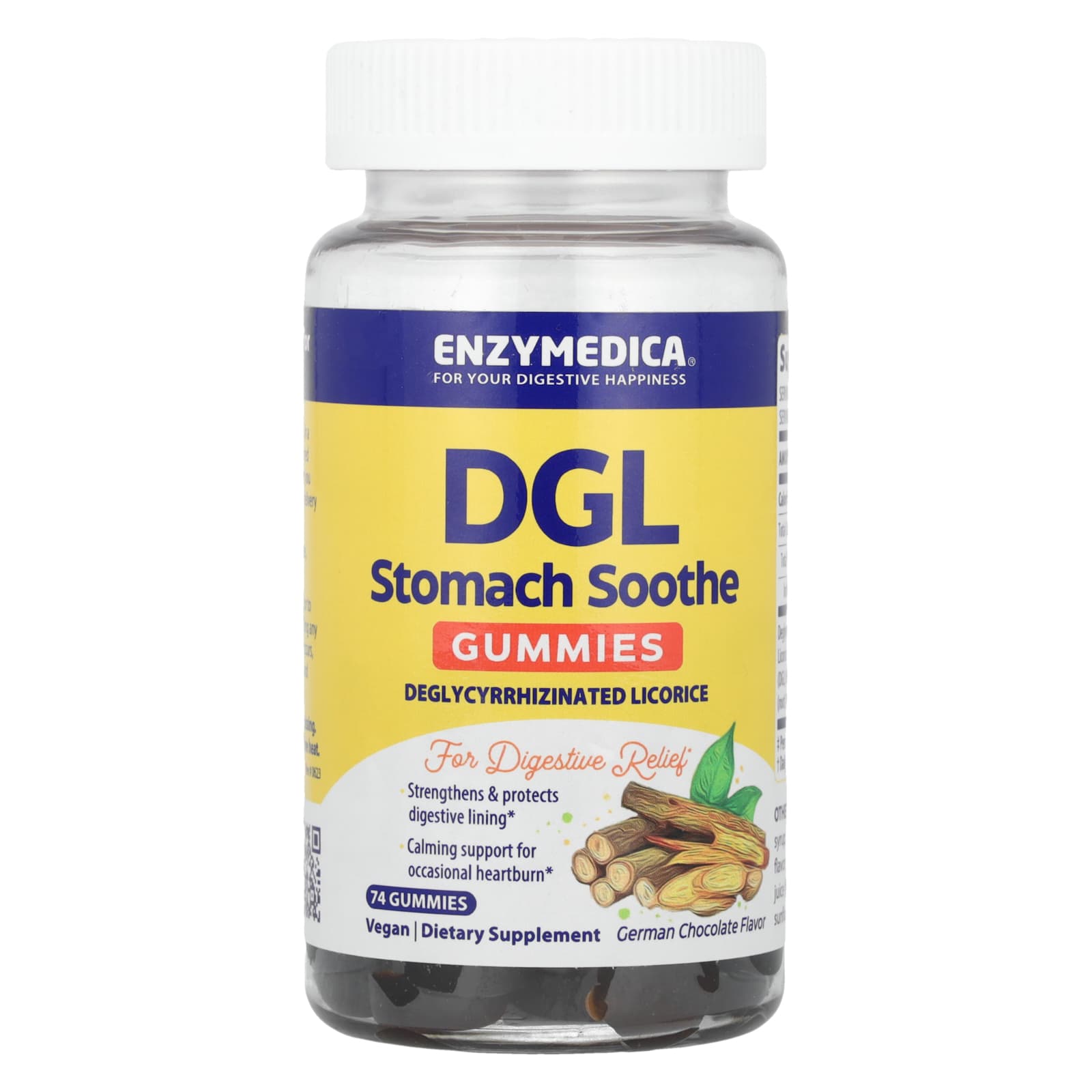Enzymedica, DGL Stomach Soothe Gummies, 74 Vegan Gummies UPC 670480201275 | HiLife Vitamins