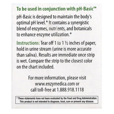 Enzymedica, Ph Roll, 132 Tests UPC 670480231128 | HiLife Vitamins