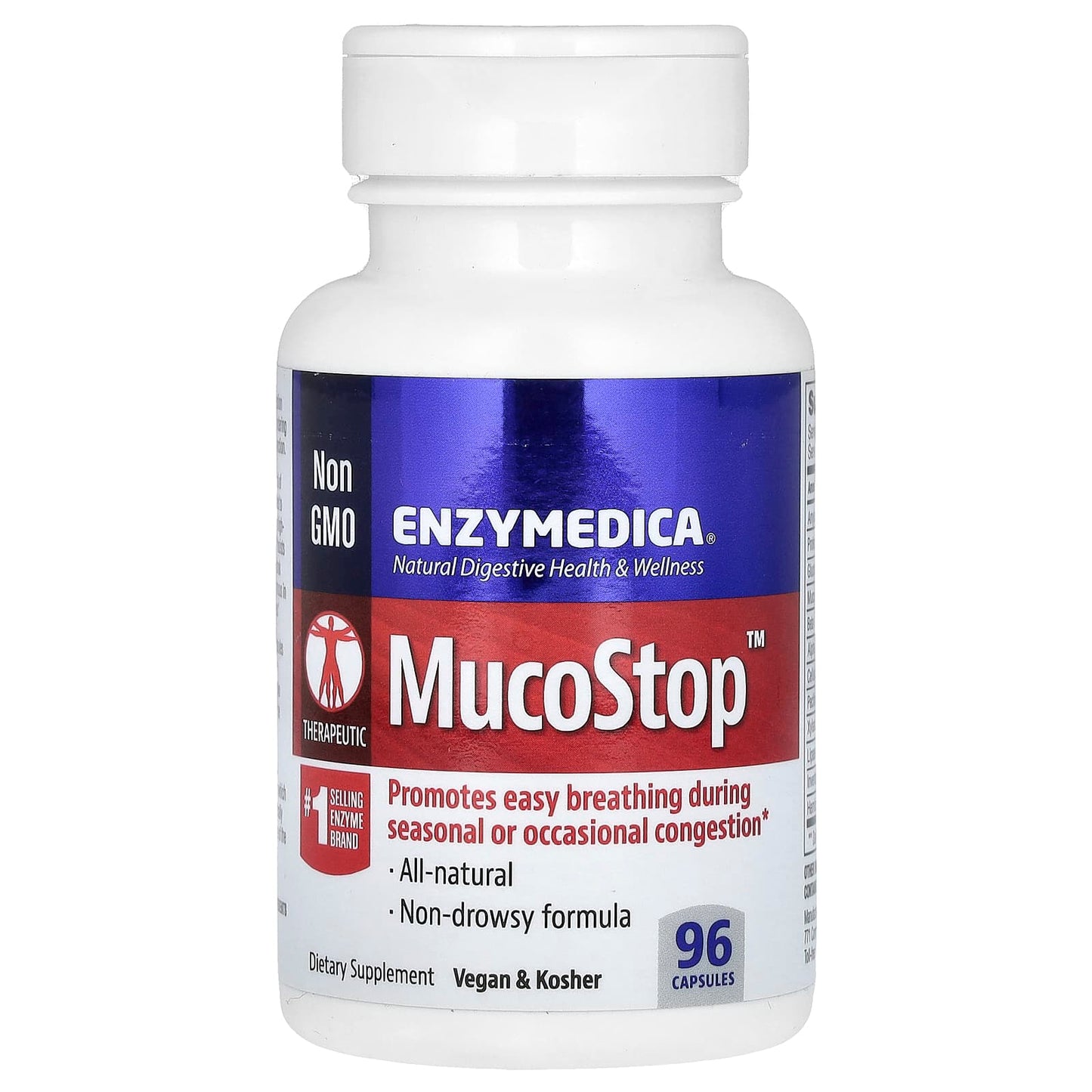 Enzymedica, Mucostop, 96 Capsules UPC 670480241110 | HiLife Vitamins