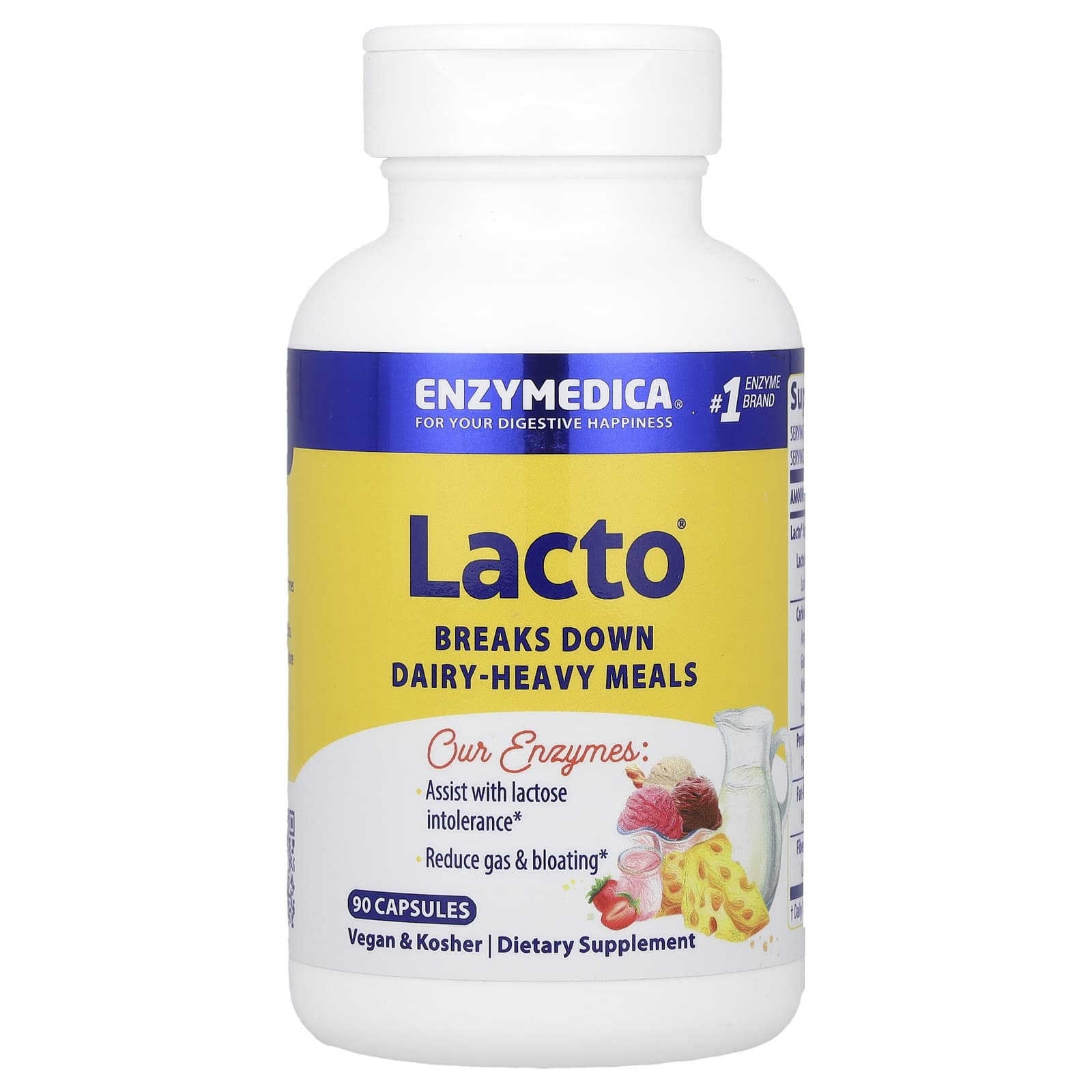 Enzymedica, Lacto, 90 Capsules UPC 670480241219 | HiLife Vitamins