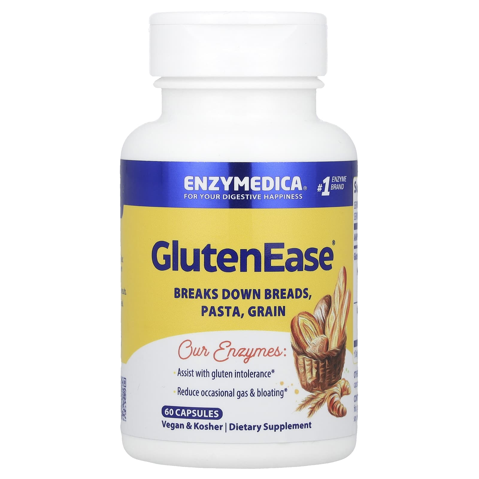 Enzymedica, Glutenease, 60 Capsules UPC 670480262009 | HiLife Vitamins