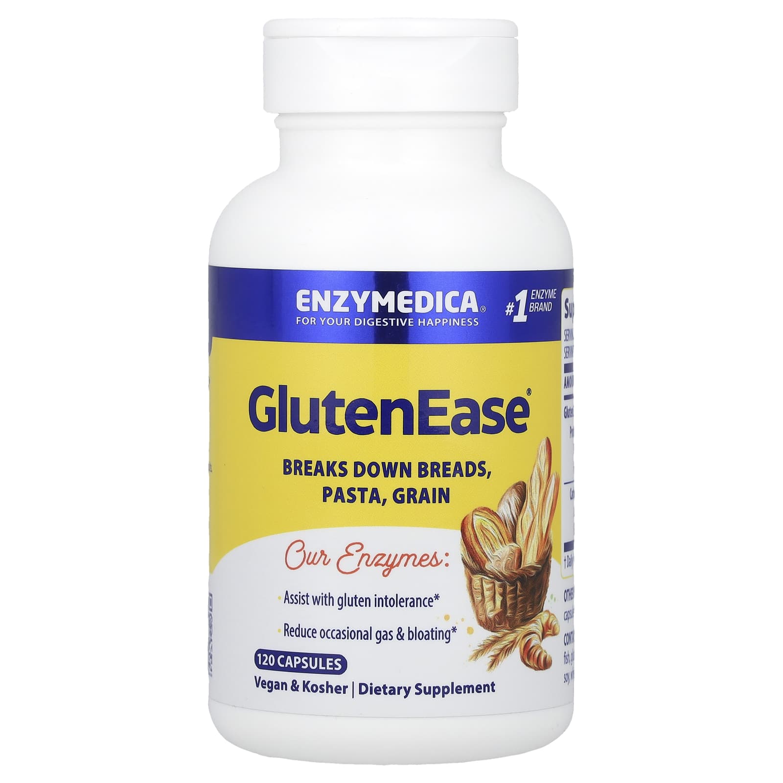 Enzymedica, Glutenease, 120 Capsules UPC 670480262016 | HiLife Vitamins