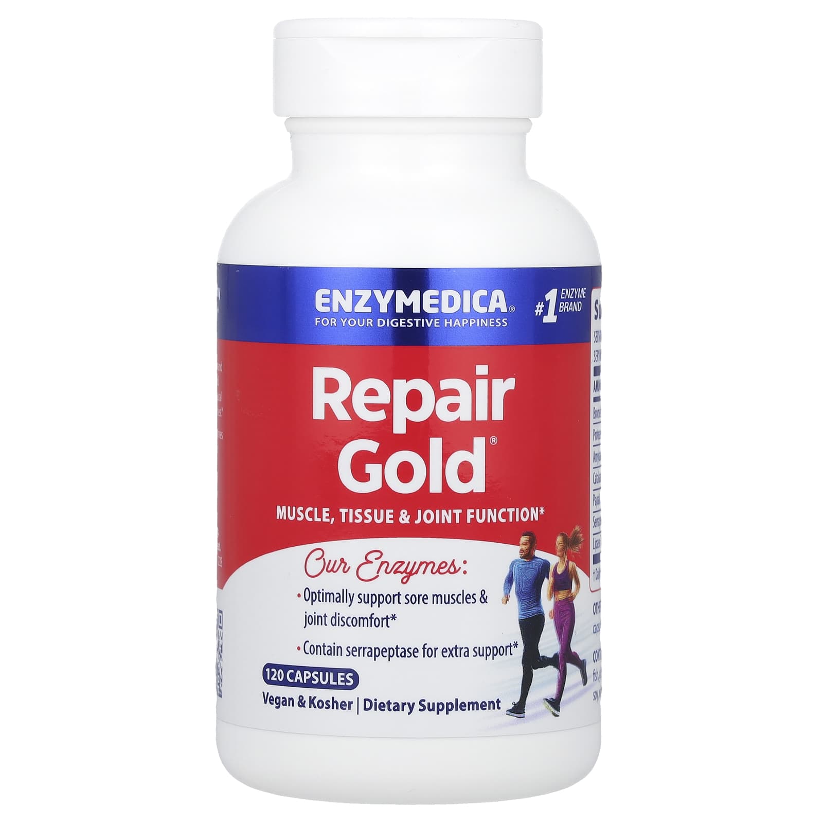 Enzymedica, Repair Gold, Muscle, Tissue, and Joint Function, 120 Capsules UPC 670480290309 | HiLife Vitamins
