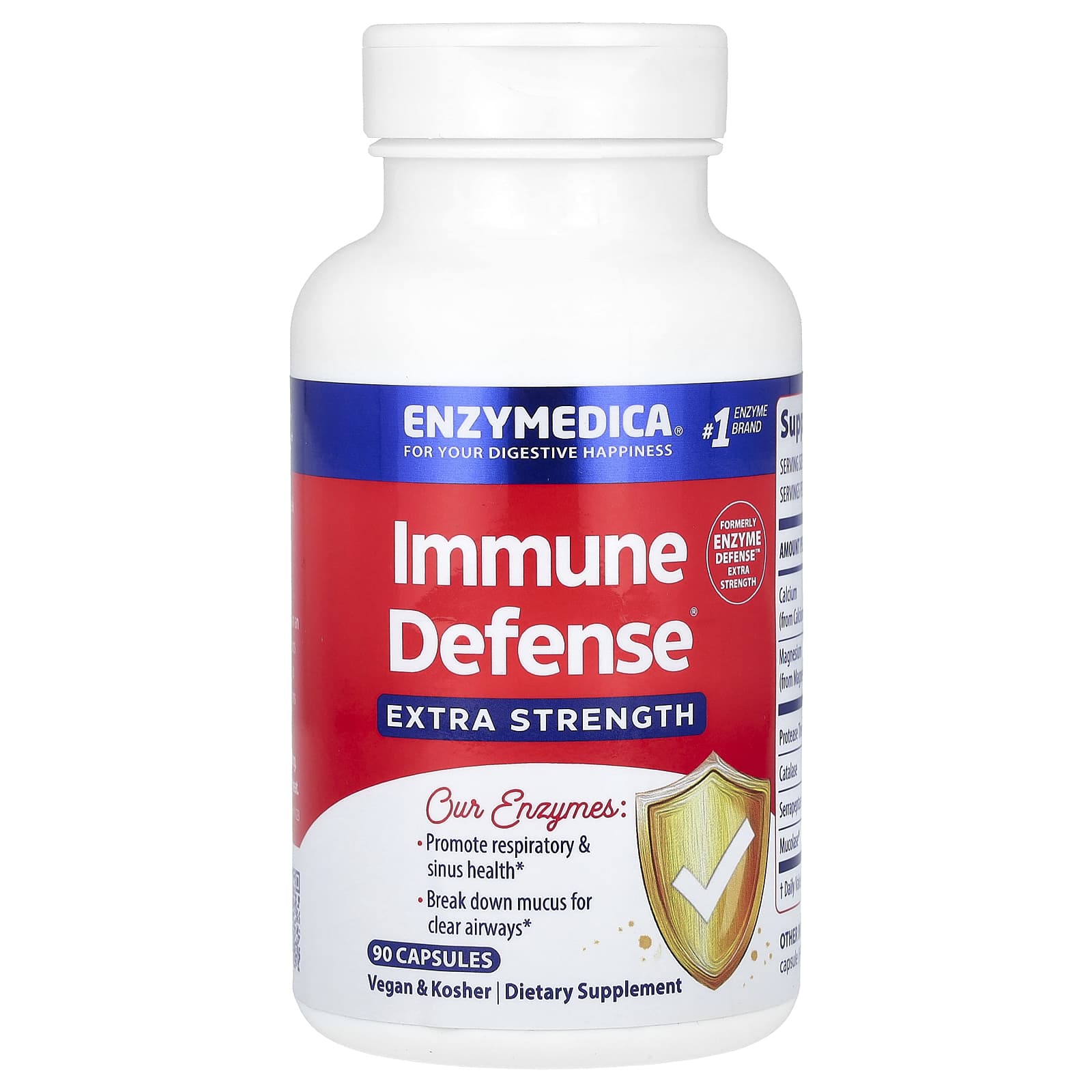 Enzymedica, Immune Defense, Extra Strength, 90 Capsules UPC 670480290804 | HiLife Vitamins