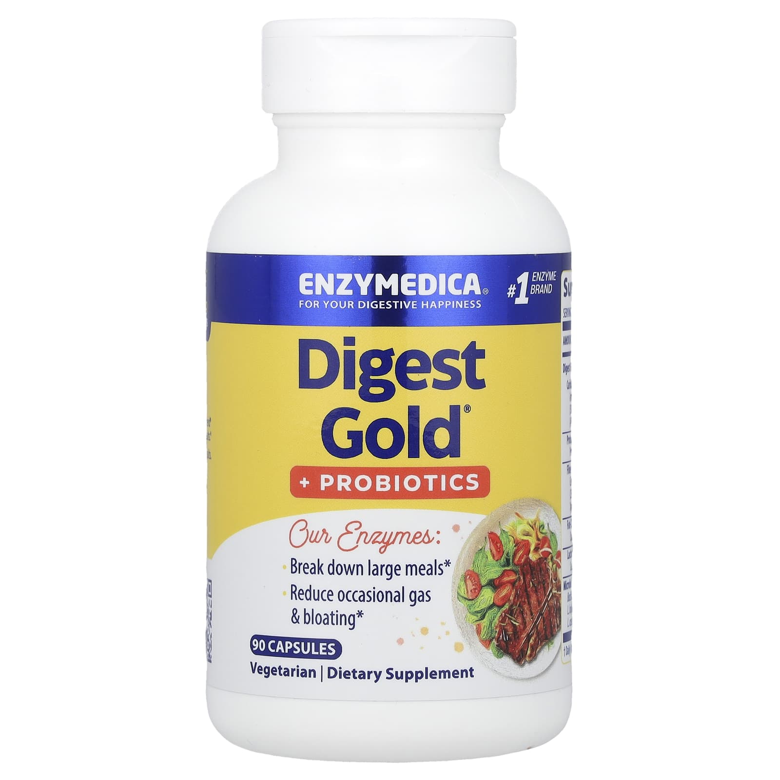 Enzymedica, Digest Gold + Probiotics, 90 Capsules UPC 670480290903 | HiLife Vitamins