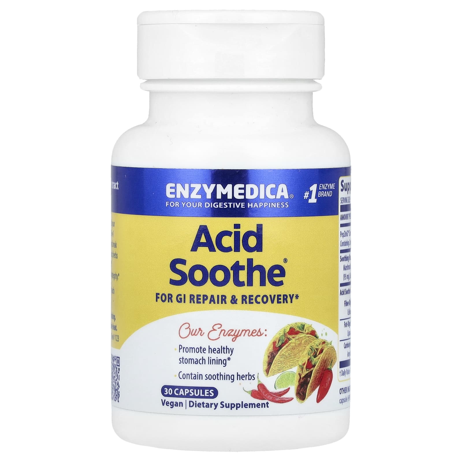 Enzymedica, Acid Soothe, 30 Capsules UPC 670480981214 | HiLife Vitamins