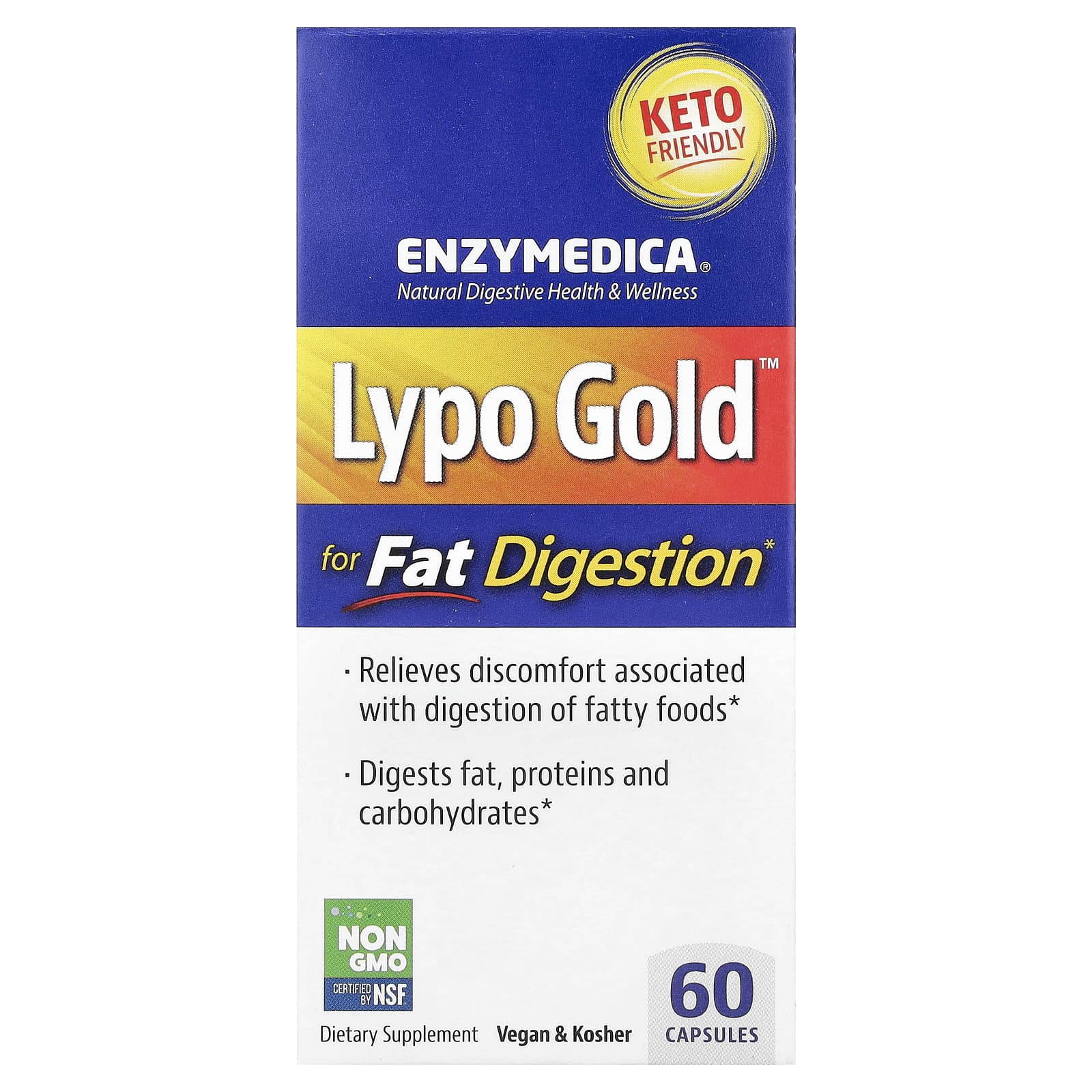 Enzymedica, Lypo Gold, 60 Vegetarian Capsules UPC 670480981306 | HiLife Vitamins