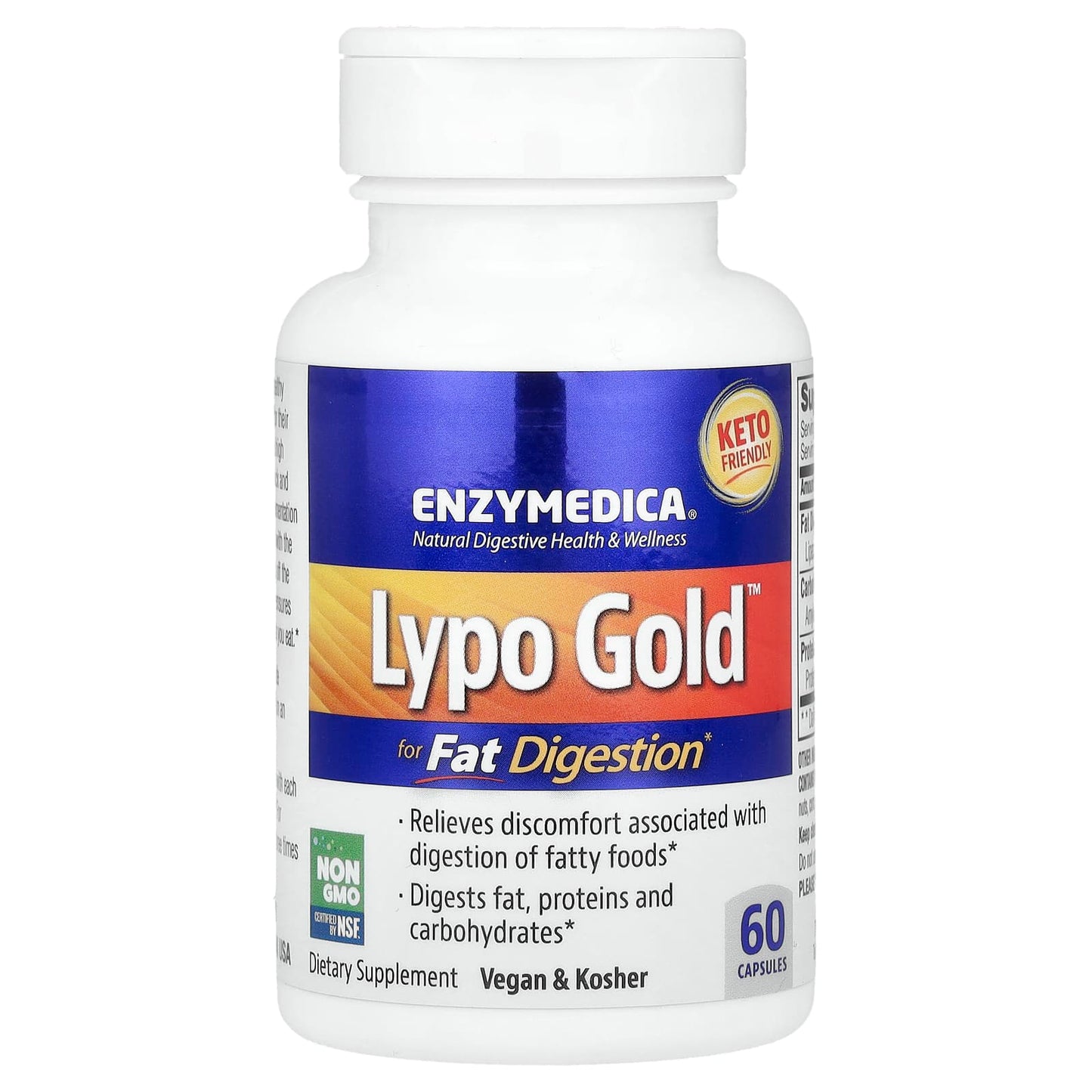 Enzymedica, Lypo Gold, 60 Vegetarian Capsules UPC 670480981306 | HiLife Vitamins
