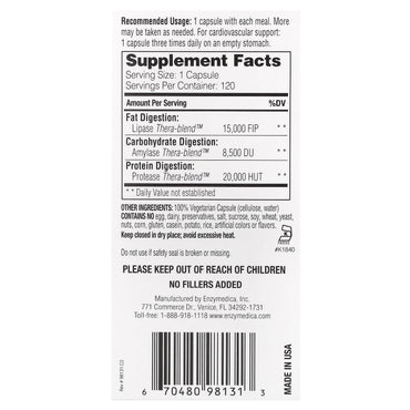 Enzymedica, Lypo Gold, For Fat Digestion, 120 Capsules UPC 670480981313 | HiLife Vitamins