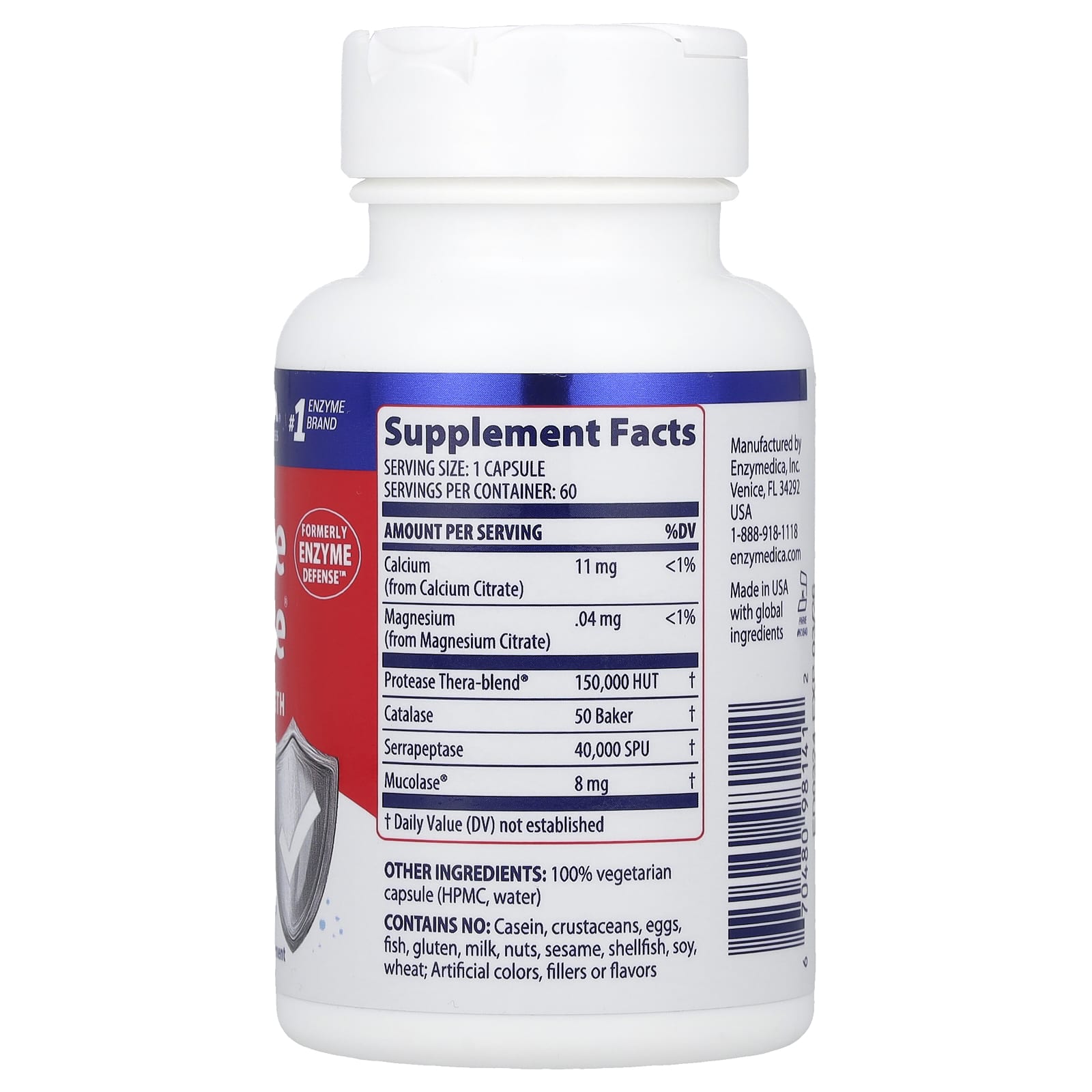 Enzymedica, Enzyme Defense, 60 Capsules UPC 670480981412 | HiLife Vitamins