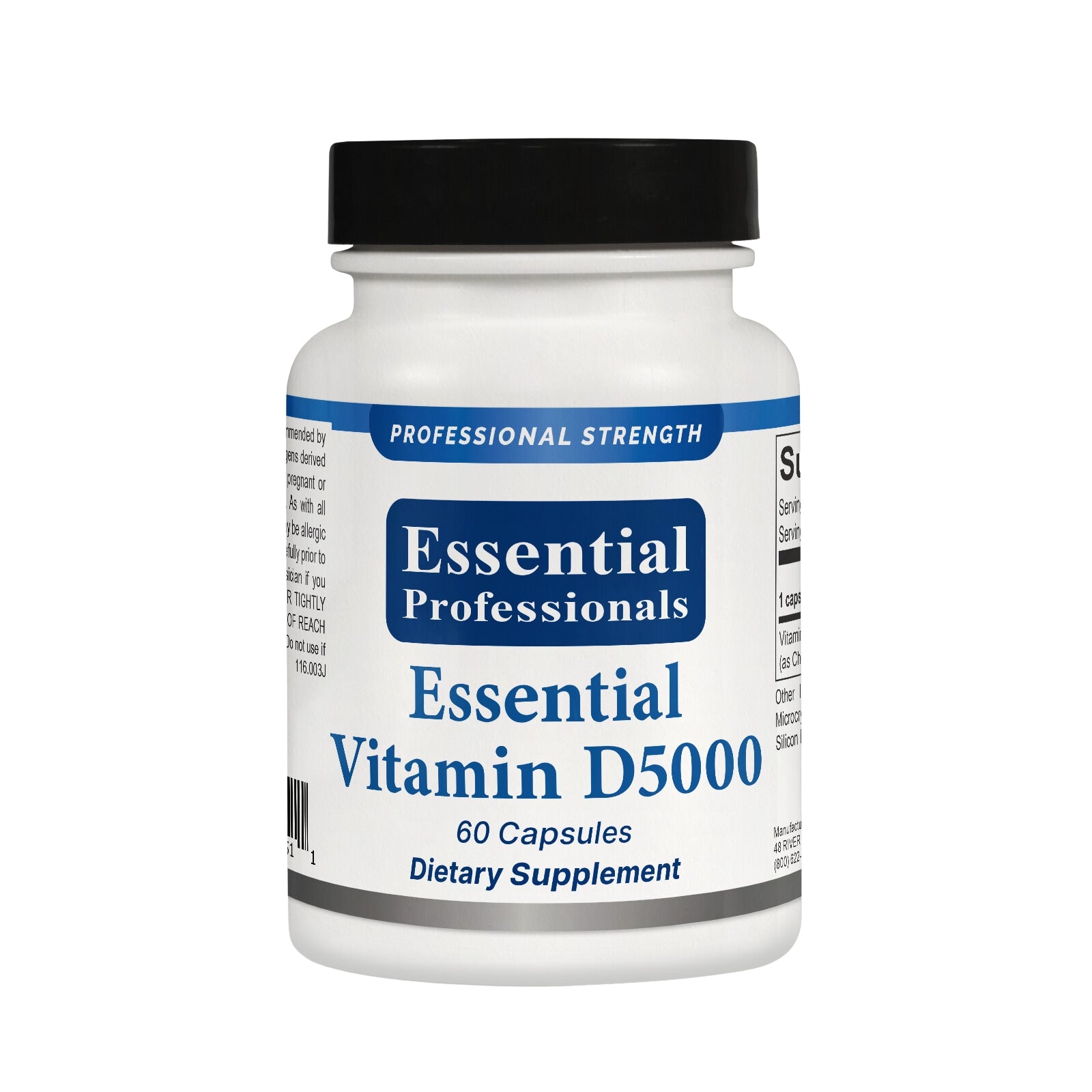 Essential Professionals, Vitamin D 5000 IU, 60 Capsules UPC 860012213511 | HiLife Vitamins