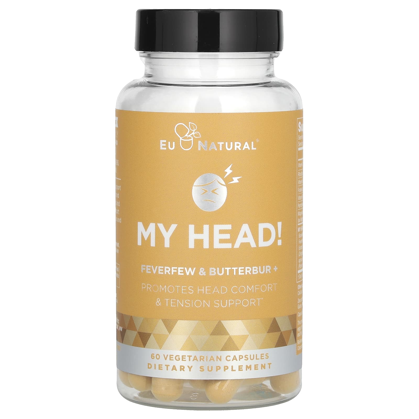 EU Natural, My Head, Feverfew & Butterbur, 60 Vegetarian Capsules UPC 855244008103 | HiLife Vitamins