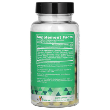 EU Natural, Breathe Ease, Quercetin & Nettle Leaf, 60 Vegetarian Capsules UPC 855244008141 | HiLife Vitamins