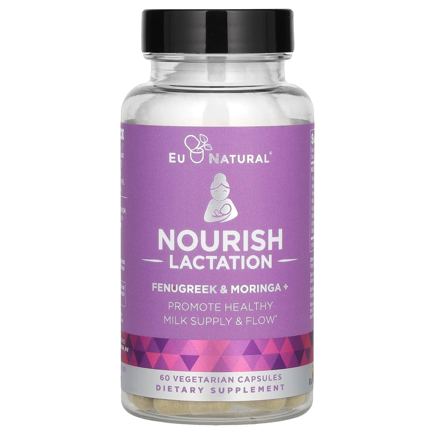 EU Natural, Nourish Lactation, Fenugreek & Moringa+, 60 Vegetarian Capsules UPC 855244008240 | HiLife Vitamins