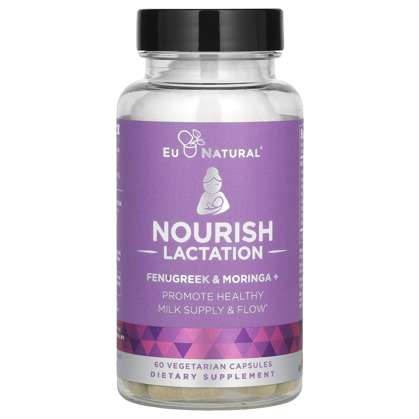 EU Natural, Nourish Lactation, Fenugreek & Moringa+, 60 Vegetarian Capsules UPC 855244008240 | HiLife Vitamins