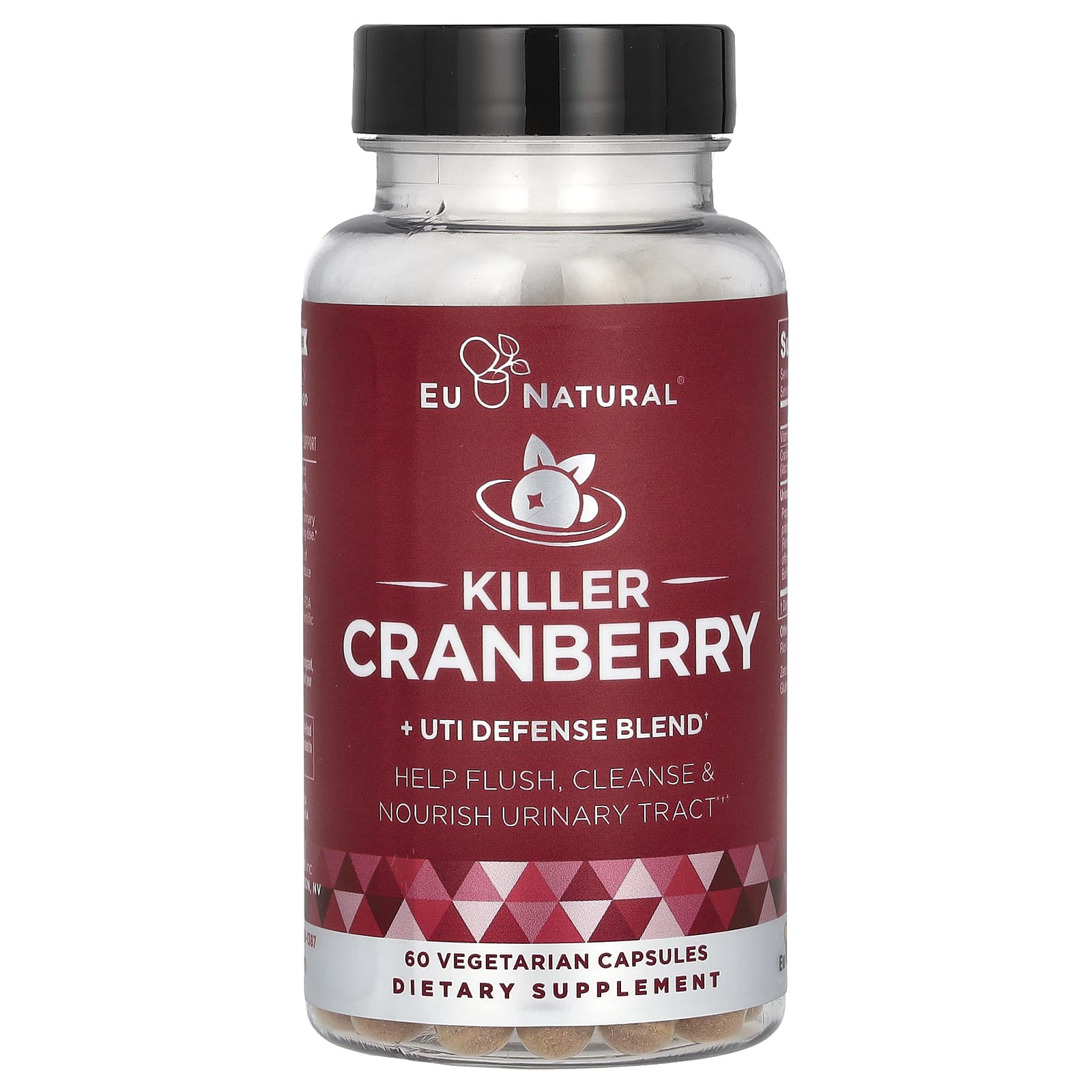EU Natural, Killer Cranberry + UTI Defense Blend, 60 Vegetarian Capsules UPC 855244008486 | HiLife Vitamins