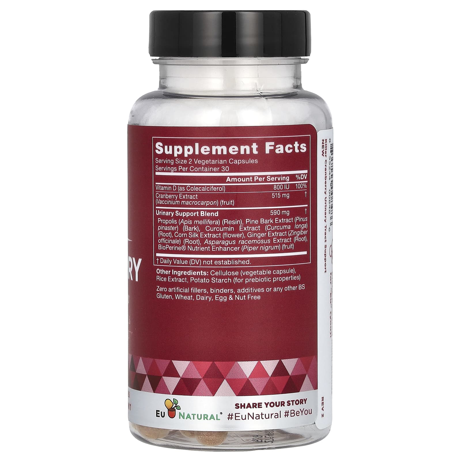 EU Natural, Killer Cranberry + UTI Defense Blend, 60 Vegetarian Capsules UPC 855244008486 | HiLife Vitamins