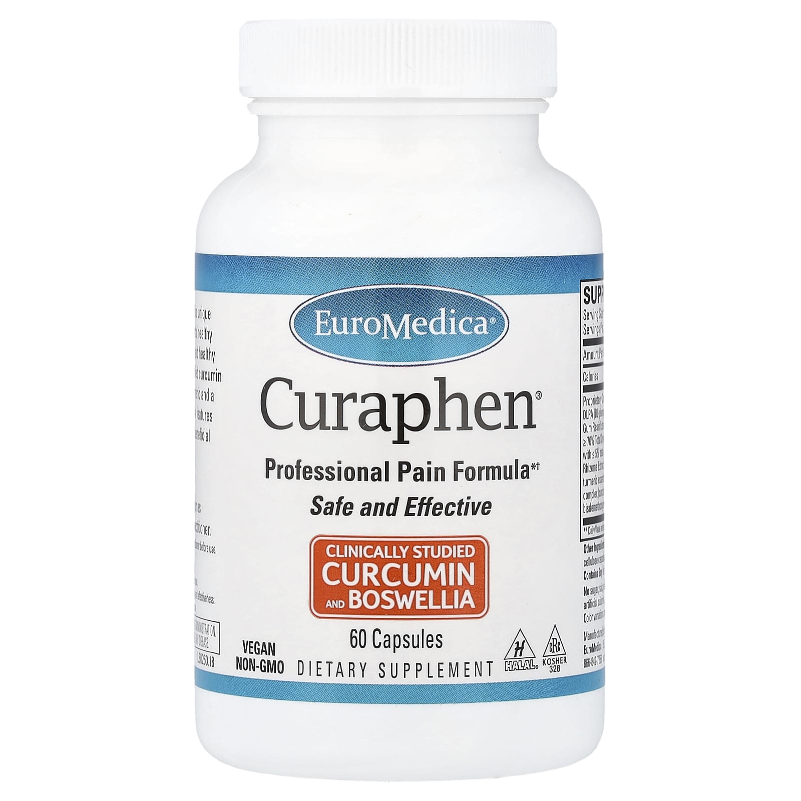 EuroMedica, Curaphen®, 60 Vegetarian Capsules UPC 367703602604 | HiLife Vitamins