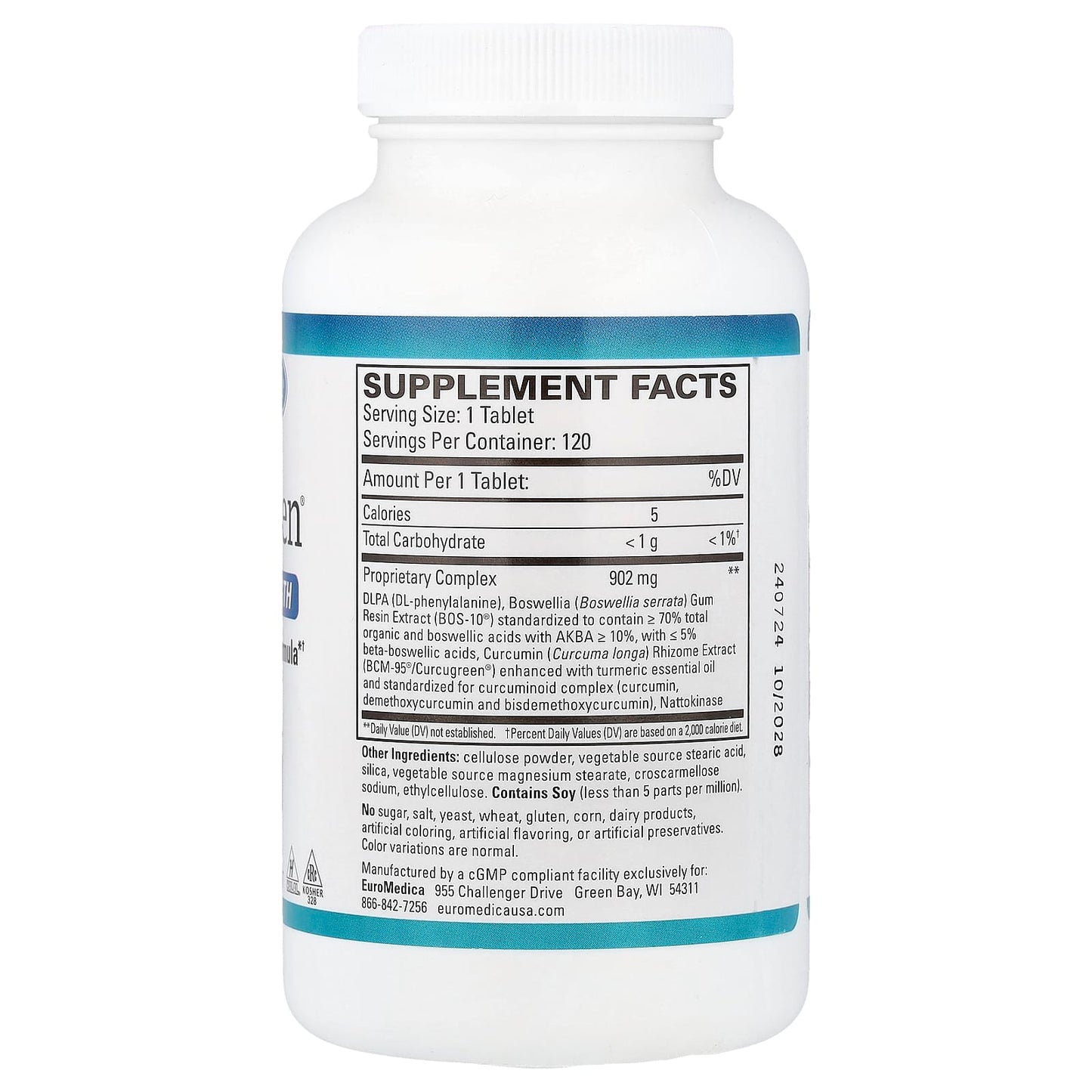 EuroMedica, Curaphen®, Extra Strength, 120 Tablets UPC 367703612023 | HiLife Vitamins