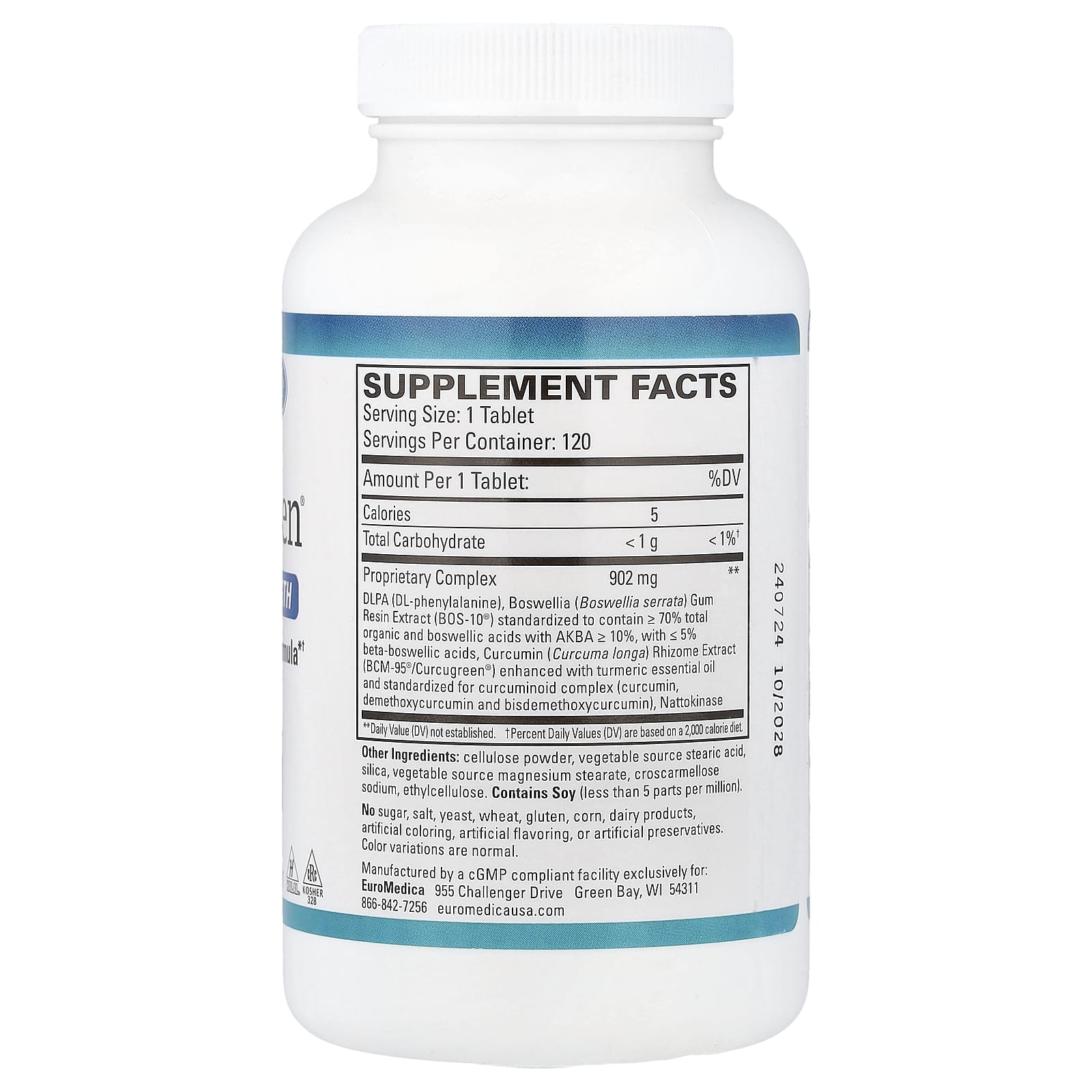 EuroMedica, Curaphen®, Extra Strength, 120 Tablets UPC 367703612023 | HiLife Vitamins
