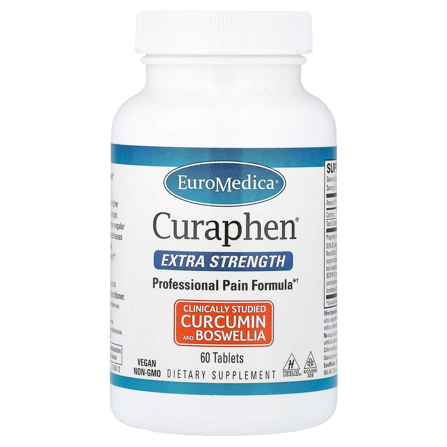 EuroMedica, Curaphen®, Extra Strength, 60 Tablets UPC 367703612061 | HiLife Vitamins