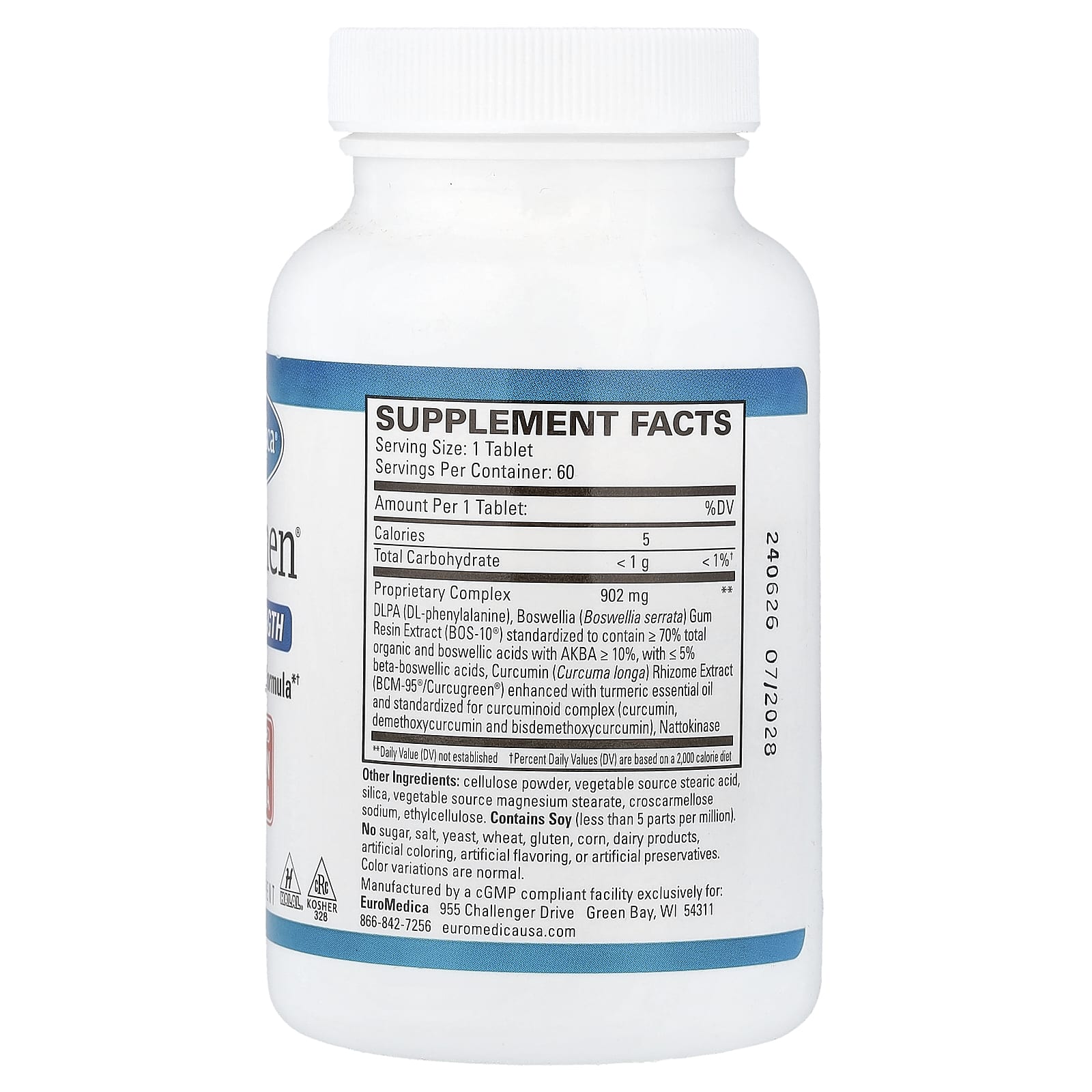 EuroMedica, Curaphen®, Extra Strength, 60 Tablets UPC 367703612061 | HiLife Vitamins