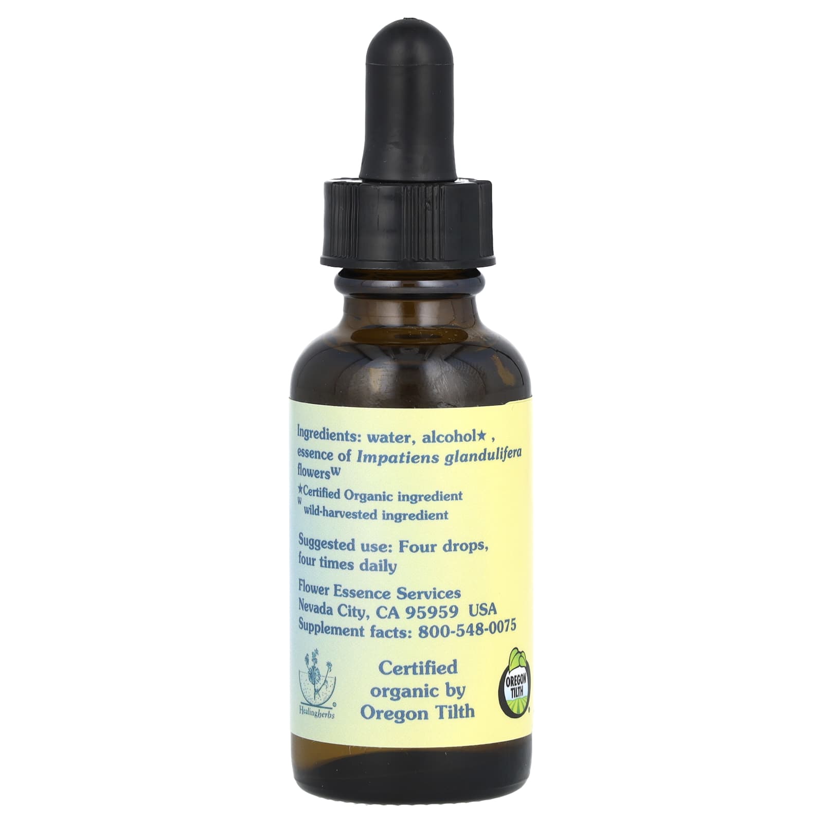 FLOWER ESSENCE SERVICES, Impatiens Dropper, 1 OUNCE UPC 782932210183 | Hilife Vitamins