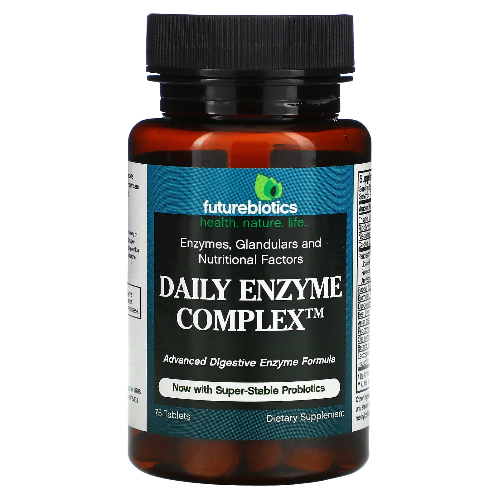 Futurebiotics, Daily Enzyme Complex, 75 Tablets UPC 049479000746 | Hilife Vitamins