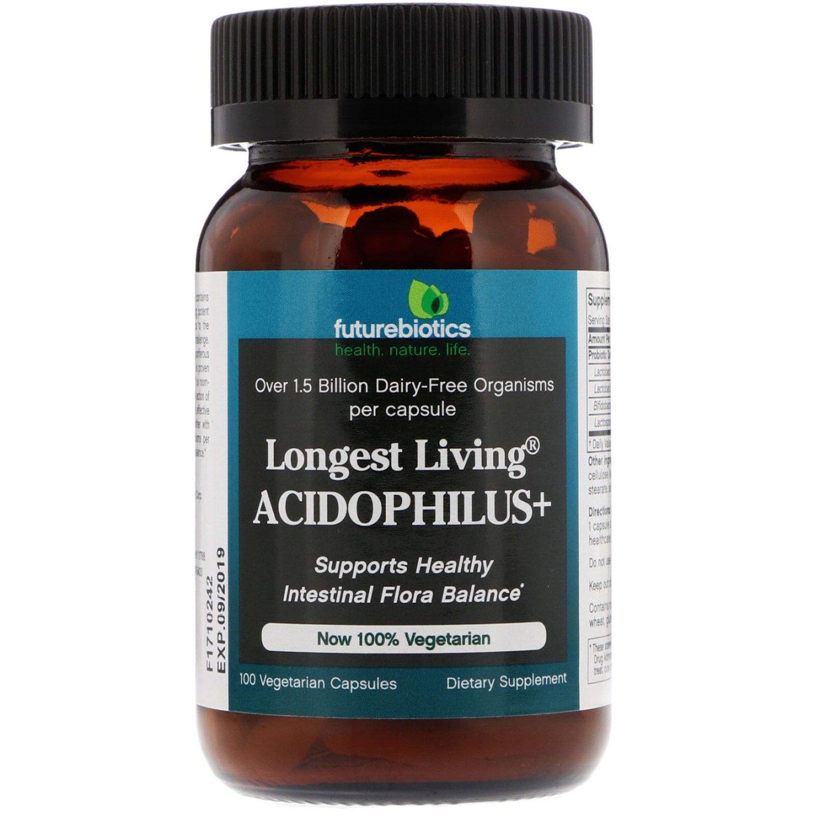 Futurebiotics, Longest Living Acidophilus Plus, 100 Capsules UPC 049479001163 | Hilife Vitamins