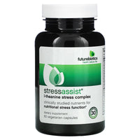 Futurebiotics, Stressassist, L-Theanine Stress Complex, 60 Vegetarian Capsules UPC 049479025077 | Hilife Vitamins