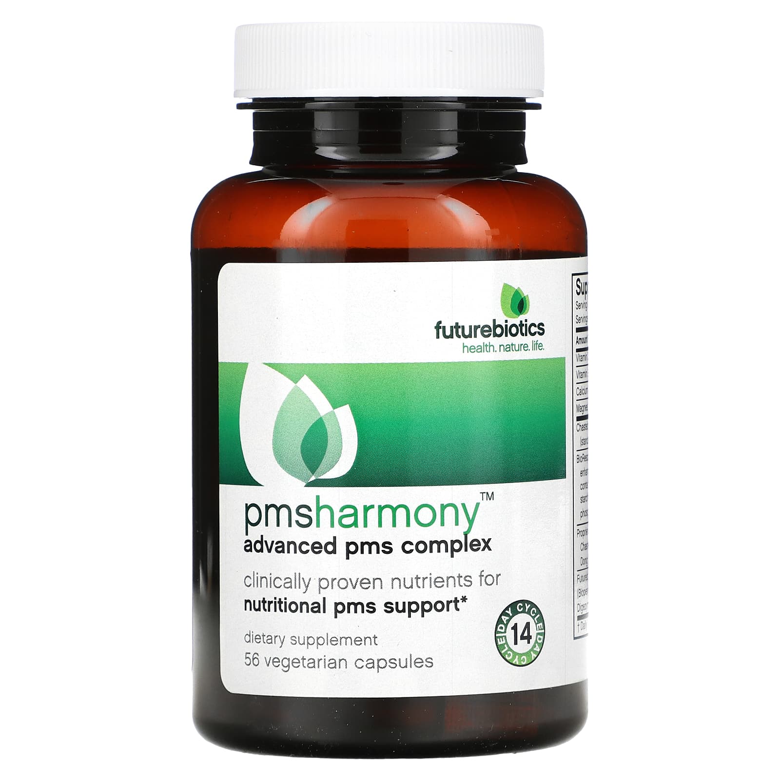 Futurebiotics, PMSHarmony, Advanced PMS Complex, 56 Vegetarian Capsules UPC 049479025121 | Hilife Vitamins