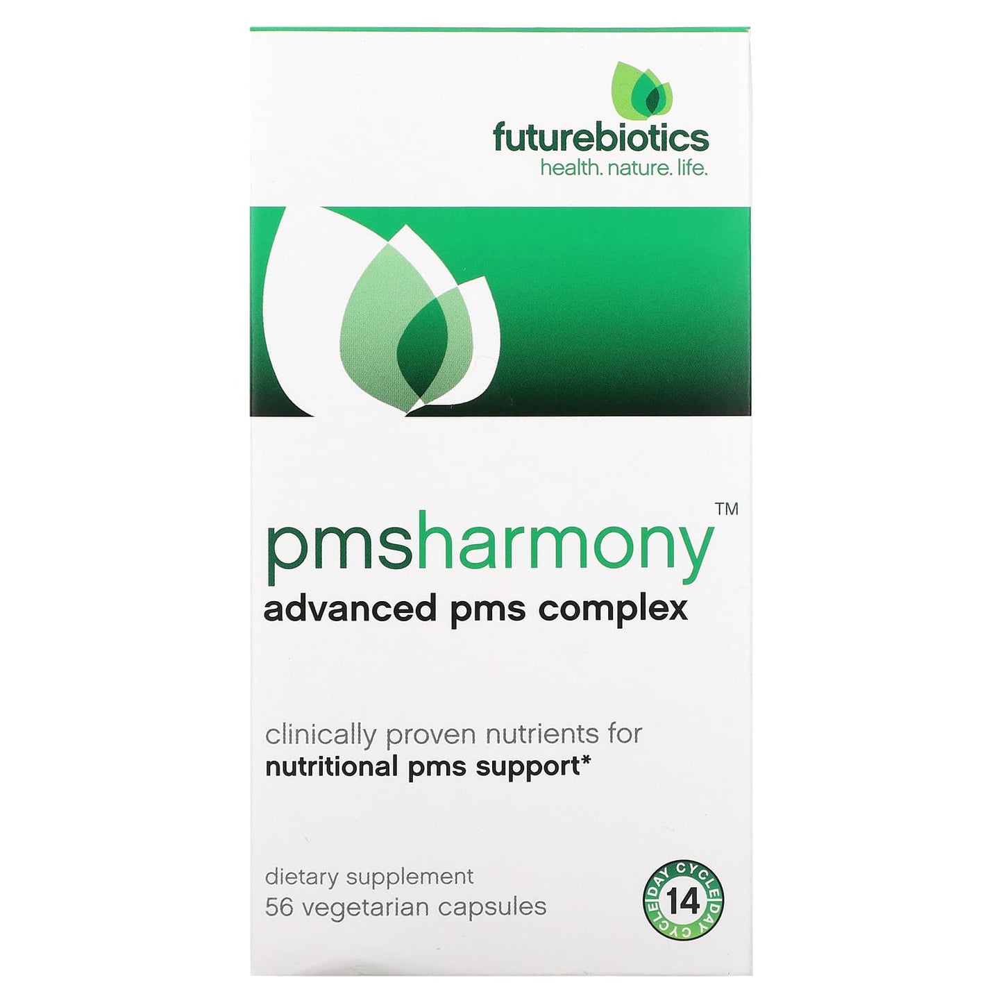 Futurebiotics, PMSHarmony, Advanced PMS Complex, 56 Vegetarian Capsules UPC 049479025121 | Hilife Vitamins