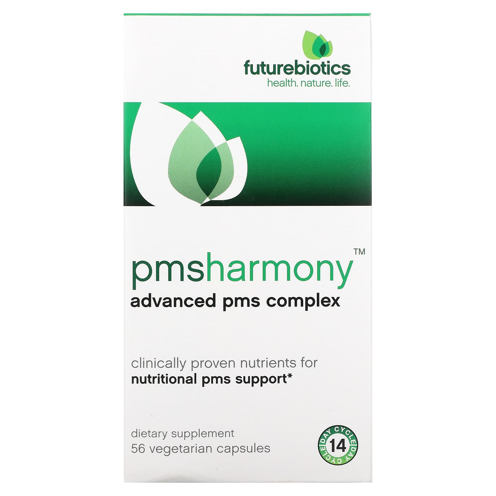 Futurebiotics, PMSHarmony, Advanced PMS Complex, 56 Vegetarian Capsules UPC 049479025121 | Hilife Vitamins