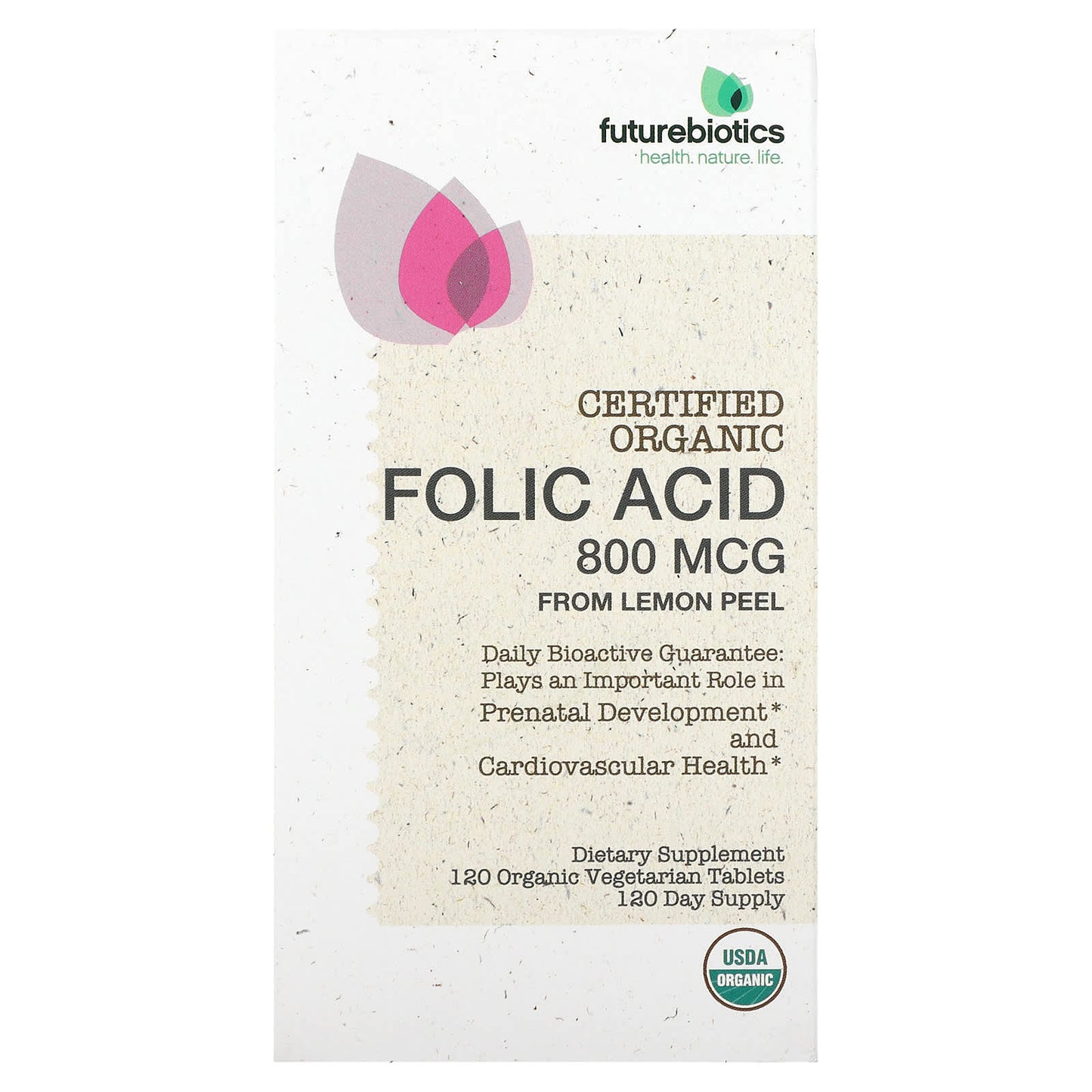 Futurebiotics, Folic Acid - Certified Organic, 120 Tablets UPC 049479035182 | Hilife Vitamins